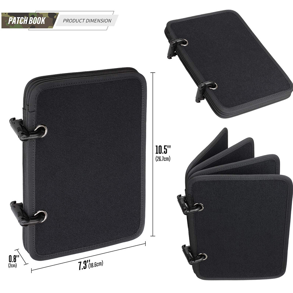 Tactical Patch Booklet Organizer Flip-Page Book Mini Display Patches Panel Board