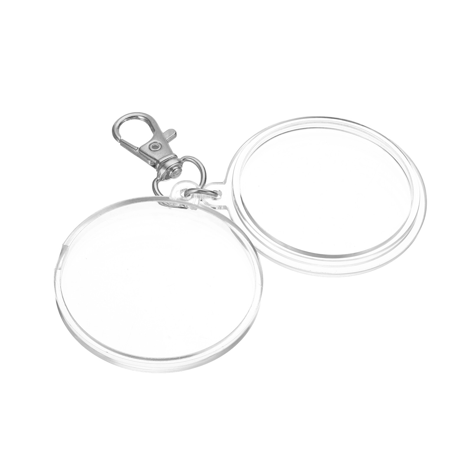 Plastic Coin Keychain Holder, 3pcs Round Coin Case, Silver