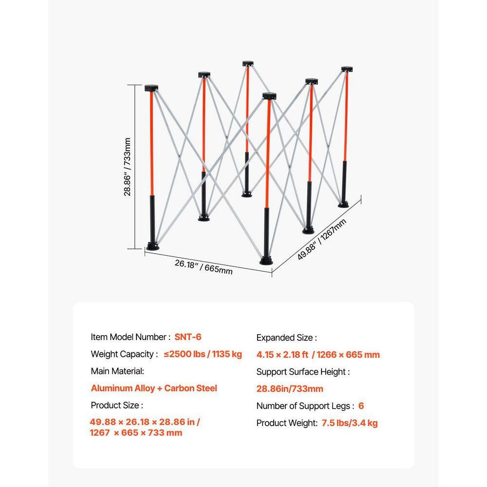 Portable Folding Workstand, 4.15 X 2.18 Ft. Collapsible Workbench, 2500 Lbs. Wei