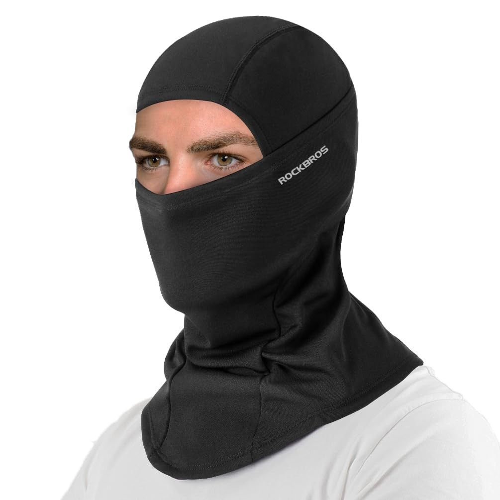 ROCKBROS Windproof Thermal Balaclava Ski Mask for Cycling, One Size, Black