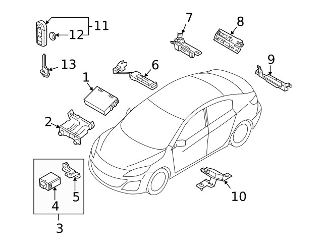 Genuine Mazda Keyless Entry Antenna BBM3-67-6N0
