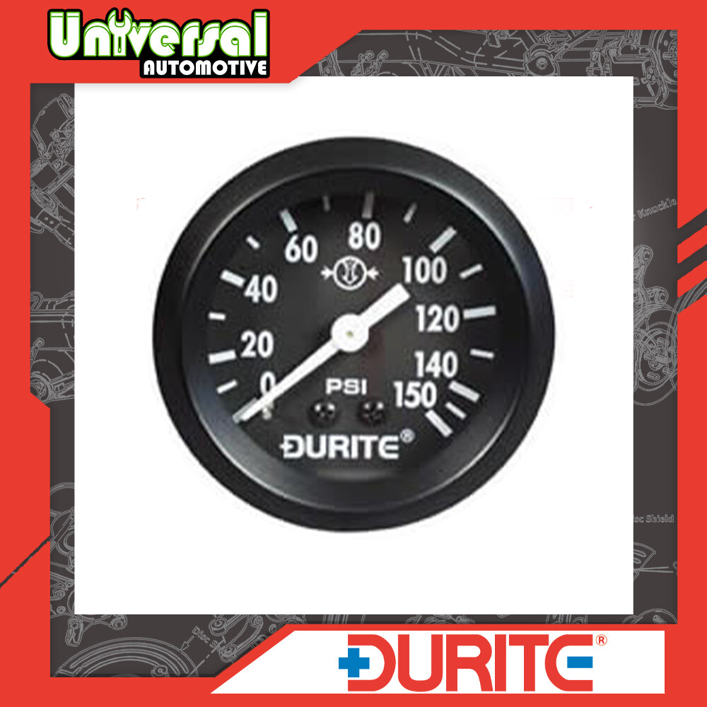 Durite 0-533-01 Mechanical Air Pressure Gauge with 12' Capillary - 52mm