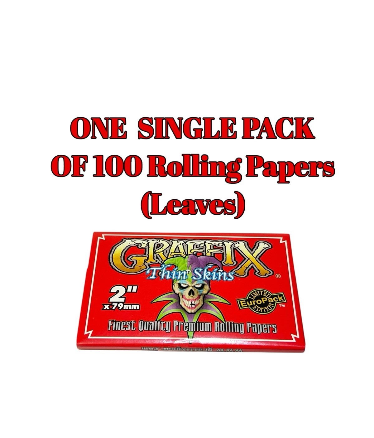 RARE Vintage GRAFFIX Rolling Papers 2” (79mm Tall) Limited Edition Euro Pack NEW
