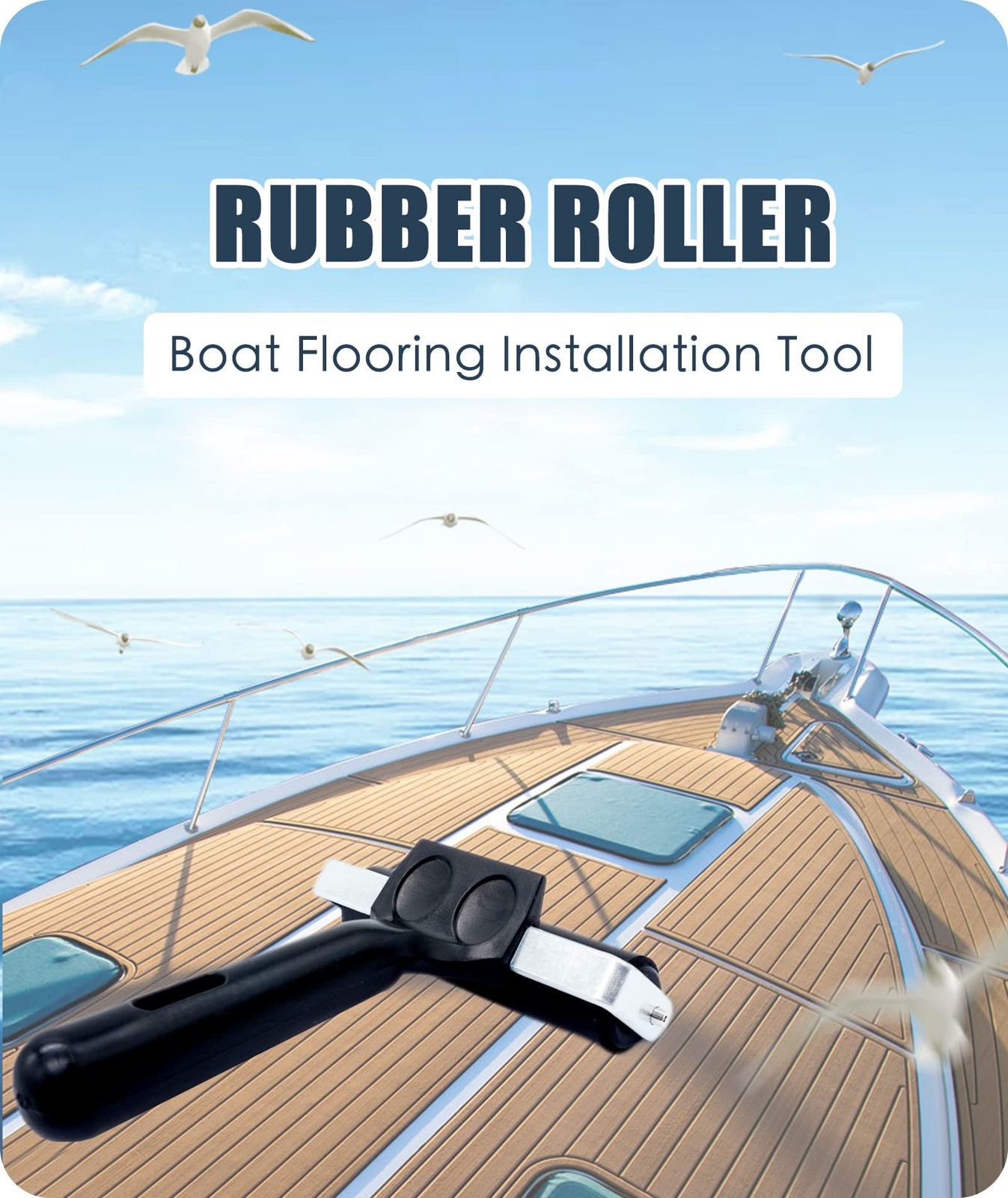 Rubber Brayer Roller for Boat Flooring Tools - Tape Roller for Decking Instal...