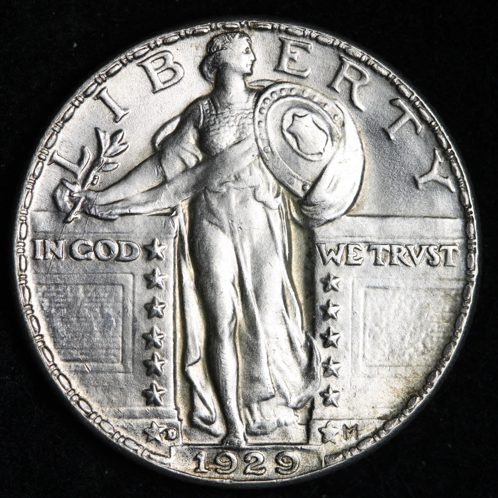 1929-D Standing Liberty Quarter BU UNCIRCULATED MS E856 DETR