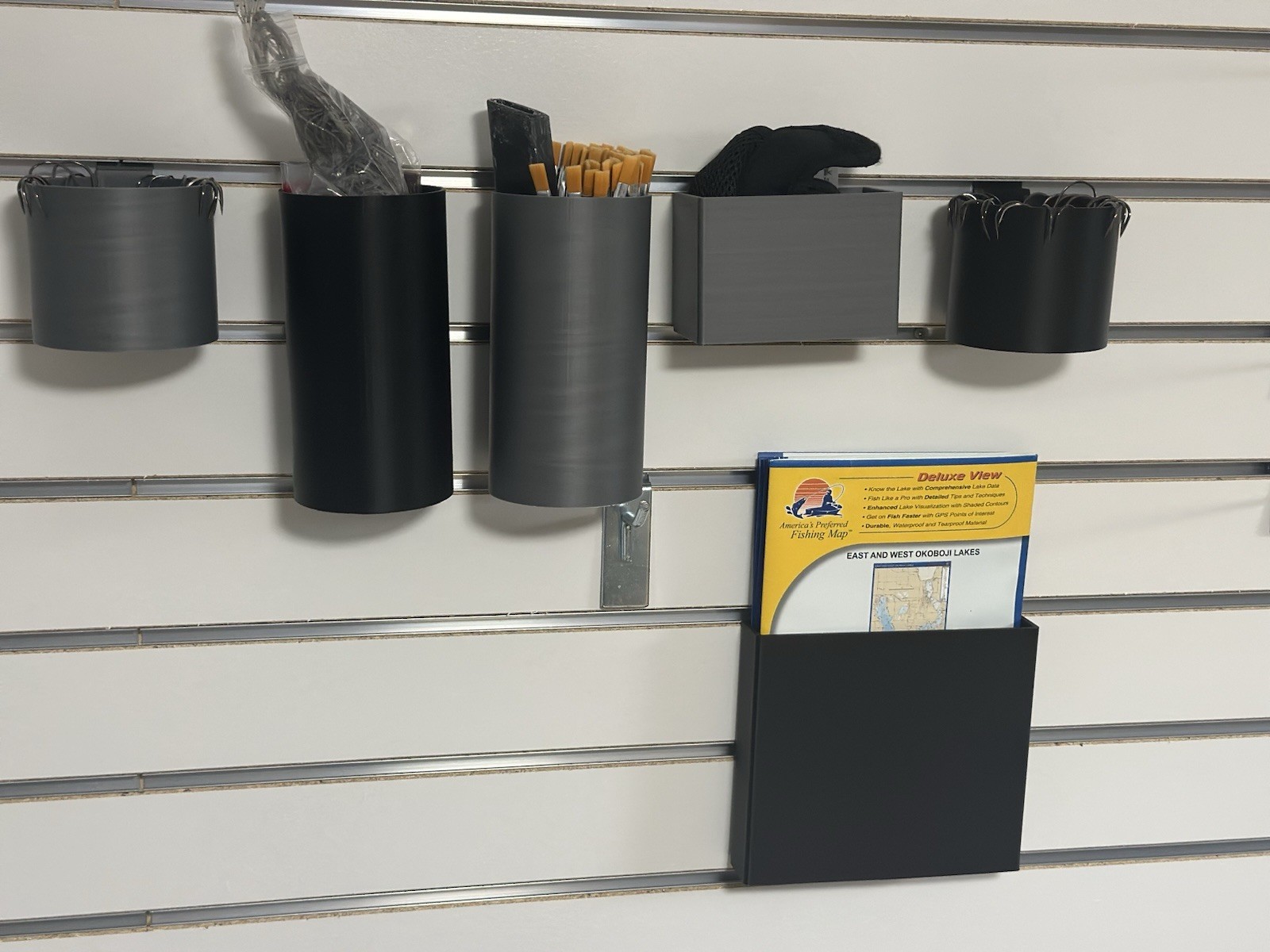 Slatwall Accessory Hanger Map Holder/ large square Cup 3 Pk