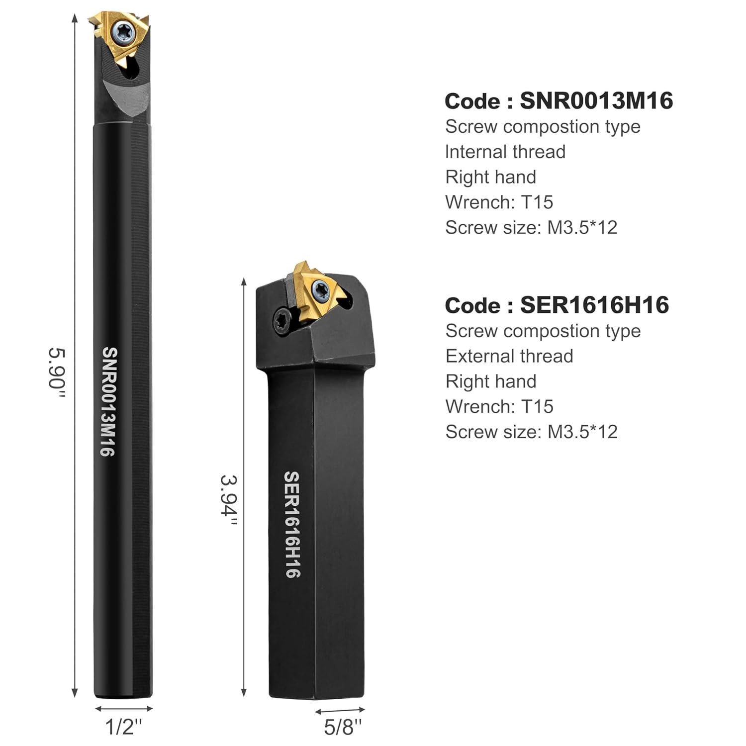 Precision Metal Lathe Tool Set: Threading Holders & 10 Indexable Carbide Inserts
