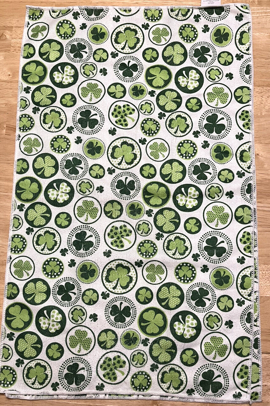 Shamrock Print Cloth Soft Cleaning  24x14.5"  Set Of Two