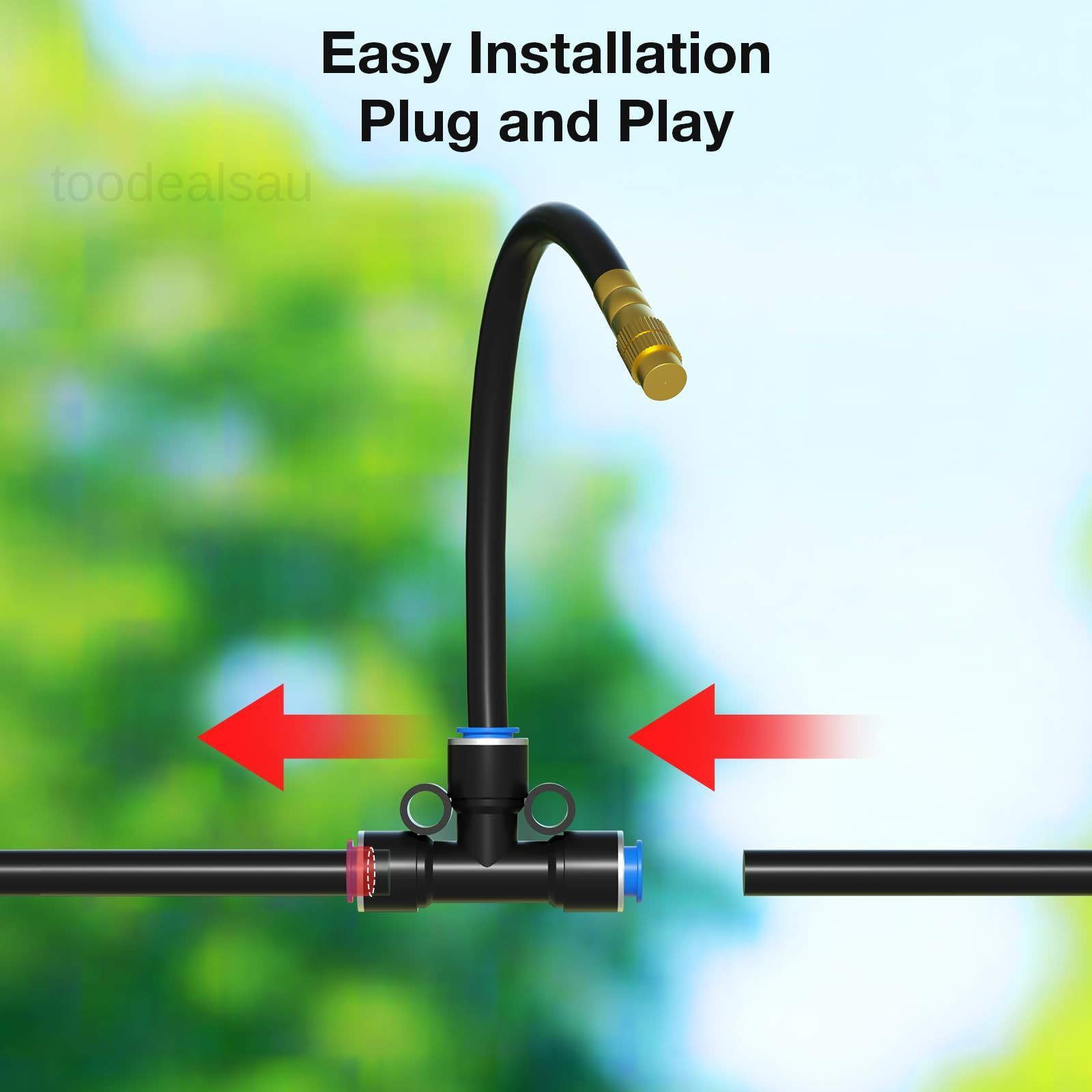 200ft + 32pcs nozzles and connectors, + connectors