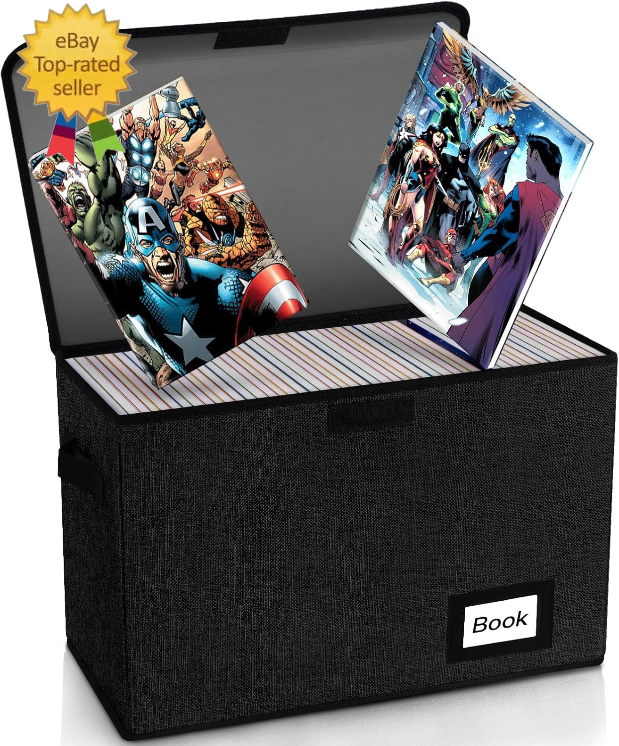 Comic Book Storage Box 15.8" X 7.8" X 11.8", Collapsible Holds 160-180 Comic Boo