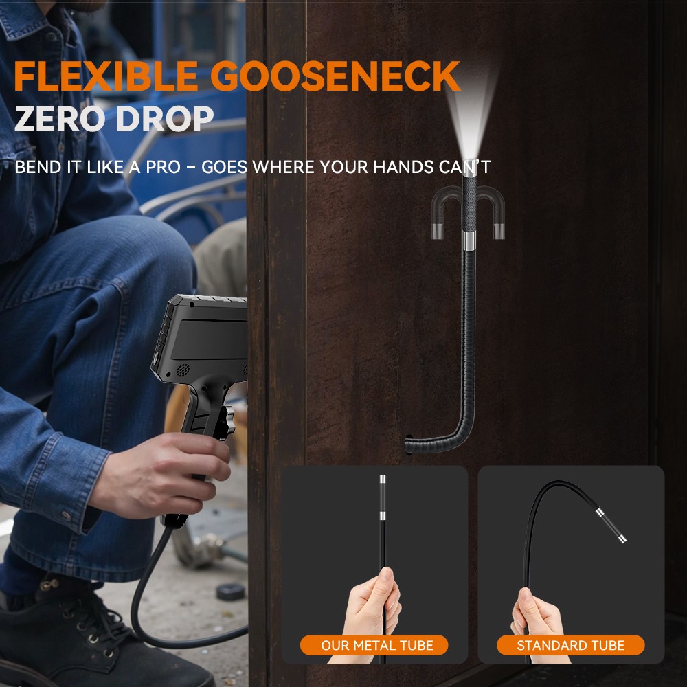 Two-Way Articulating Borescope Camera with Light Endoscope Inspection HD Camera