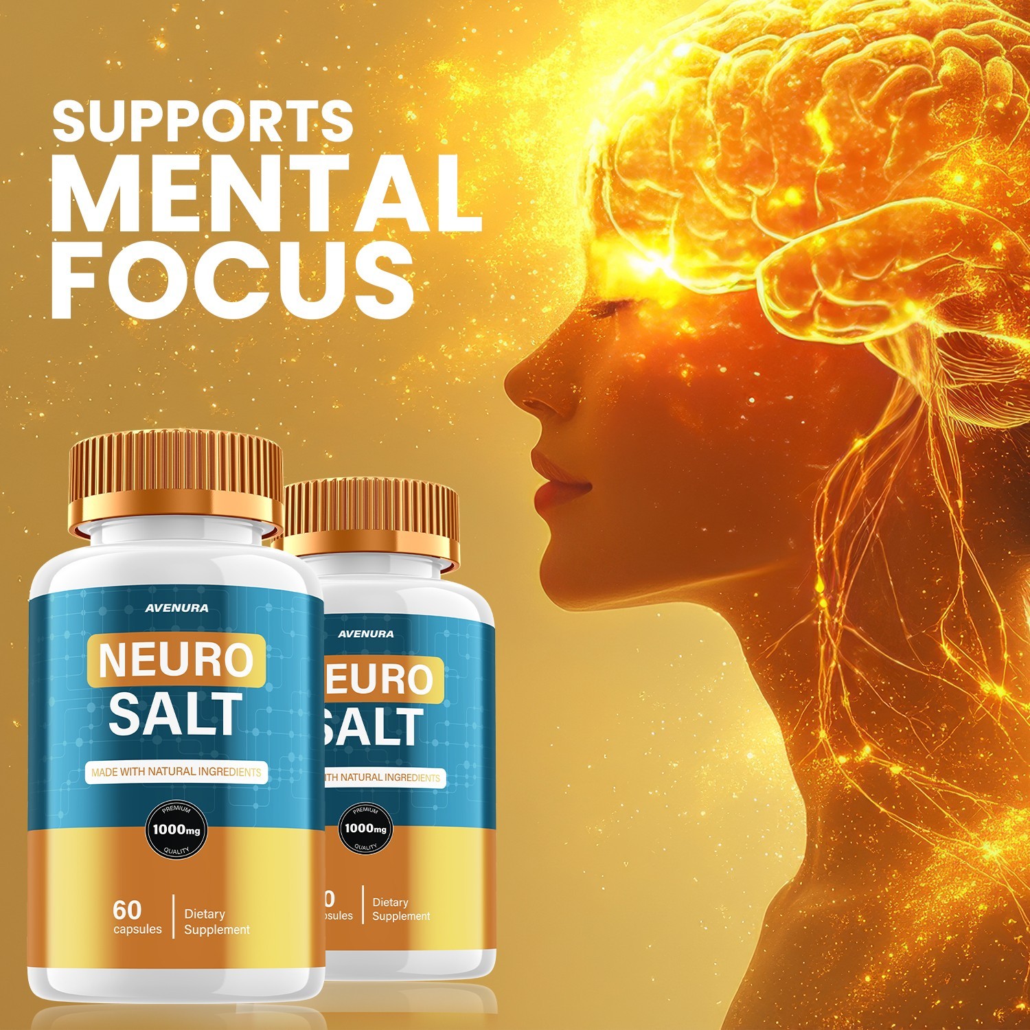 (3 Pack) Neuro Salt Capsules - Advanced Formula Supplement Brain Health Support