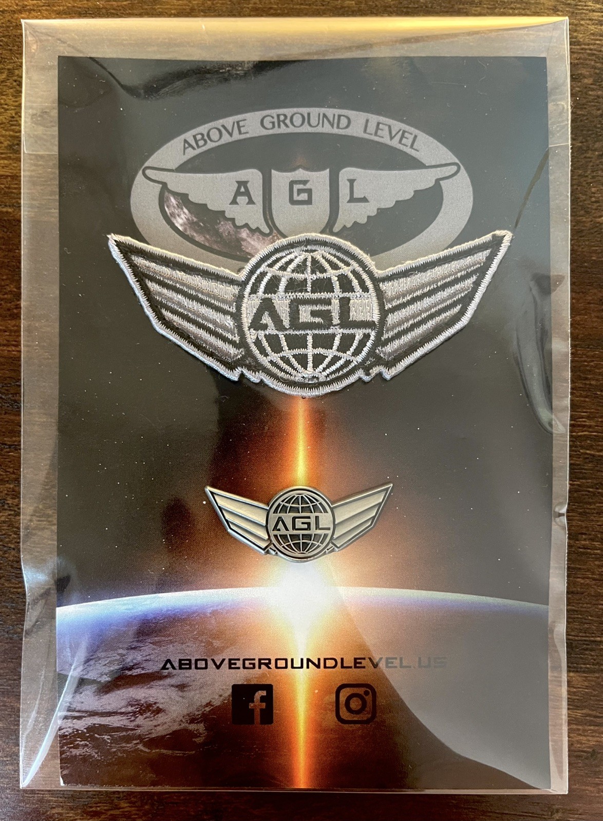 Astral Wings Enamel Pin & Embroidered Patch Set, Above Ground Level Morale Patch