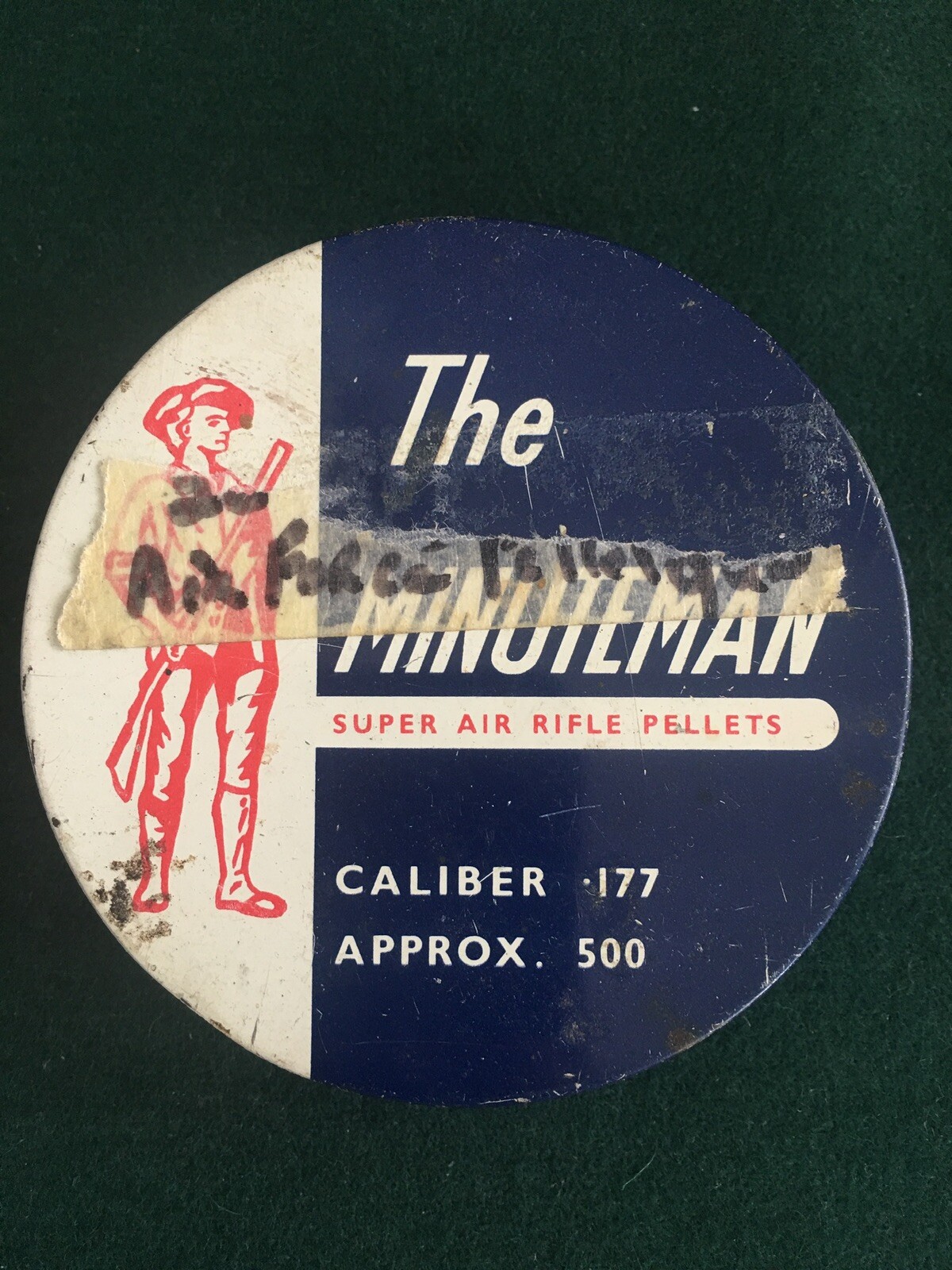 The Minuteman Super Air Rifle Empty Pellet Tin 177 Caliber - Used