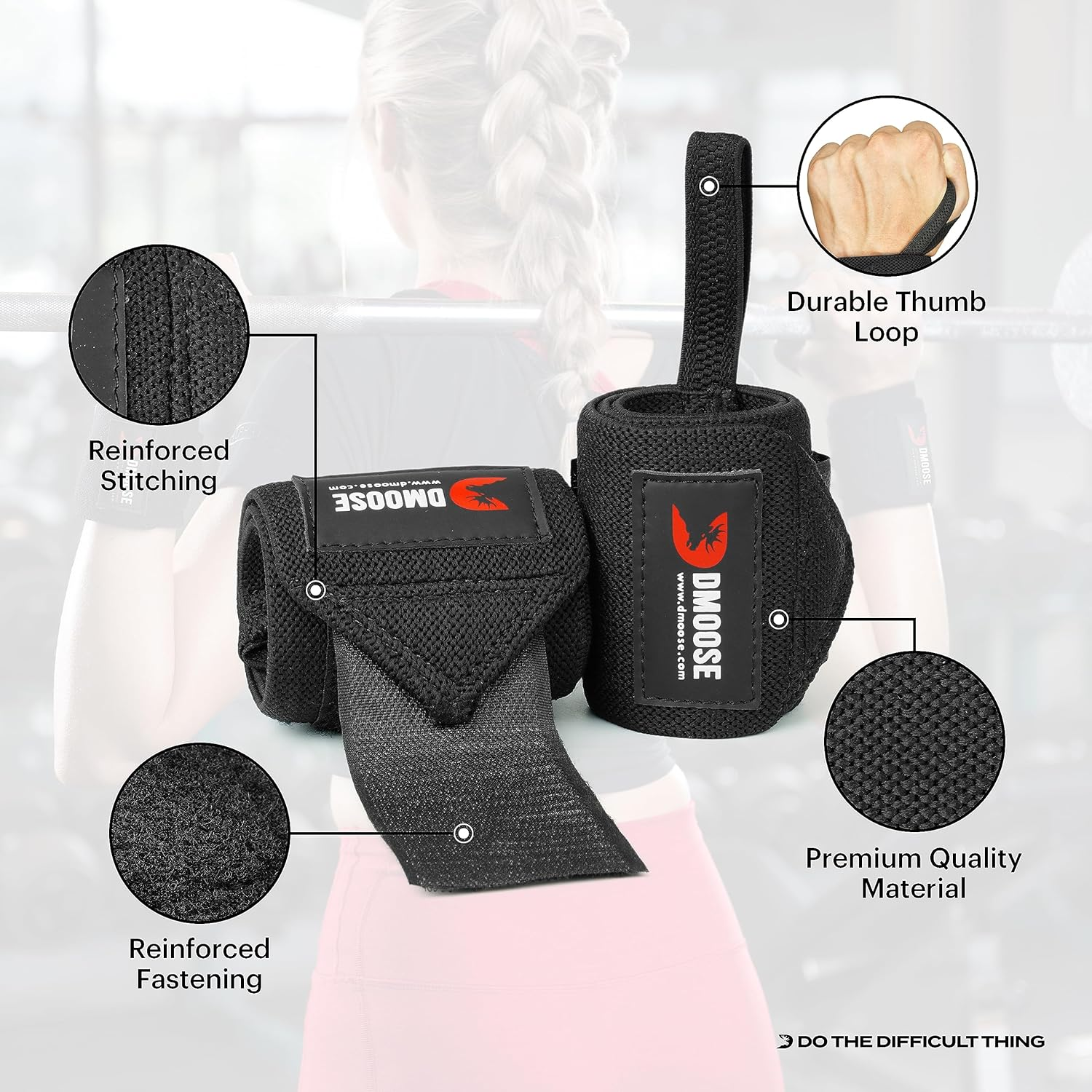 Wrist Wraps (IPL Approved), Avoid Injury and Maximize Grip with Thumb Loop, 18"
