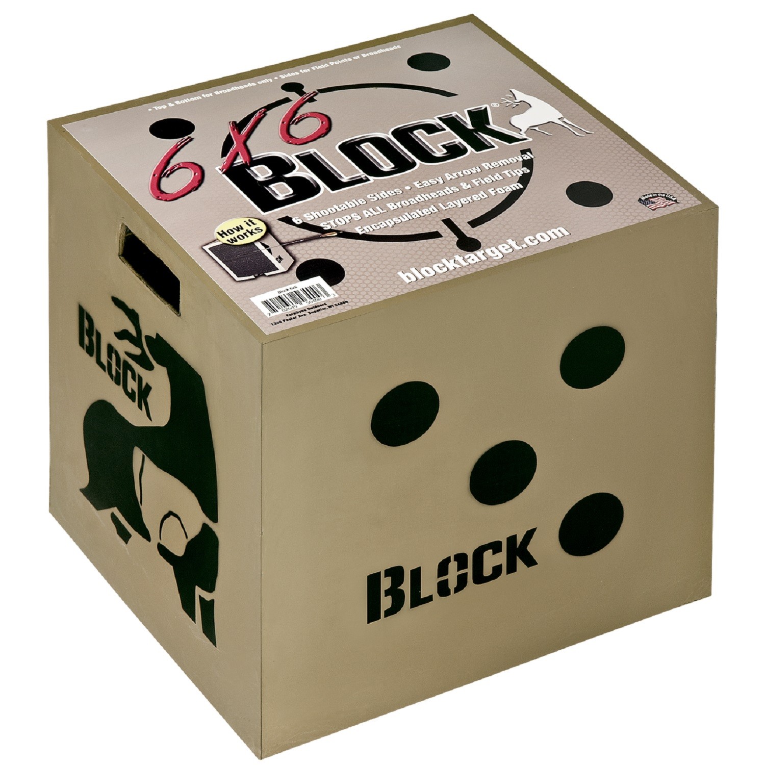 Block 56700 6x6 Sided Archery Target-18"x18"x16"