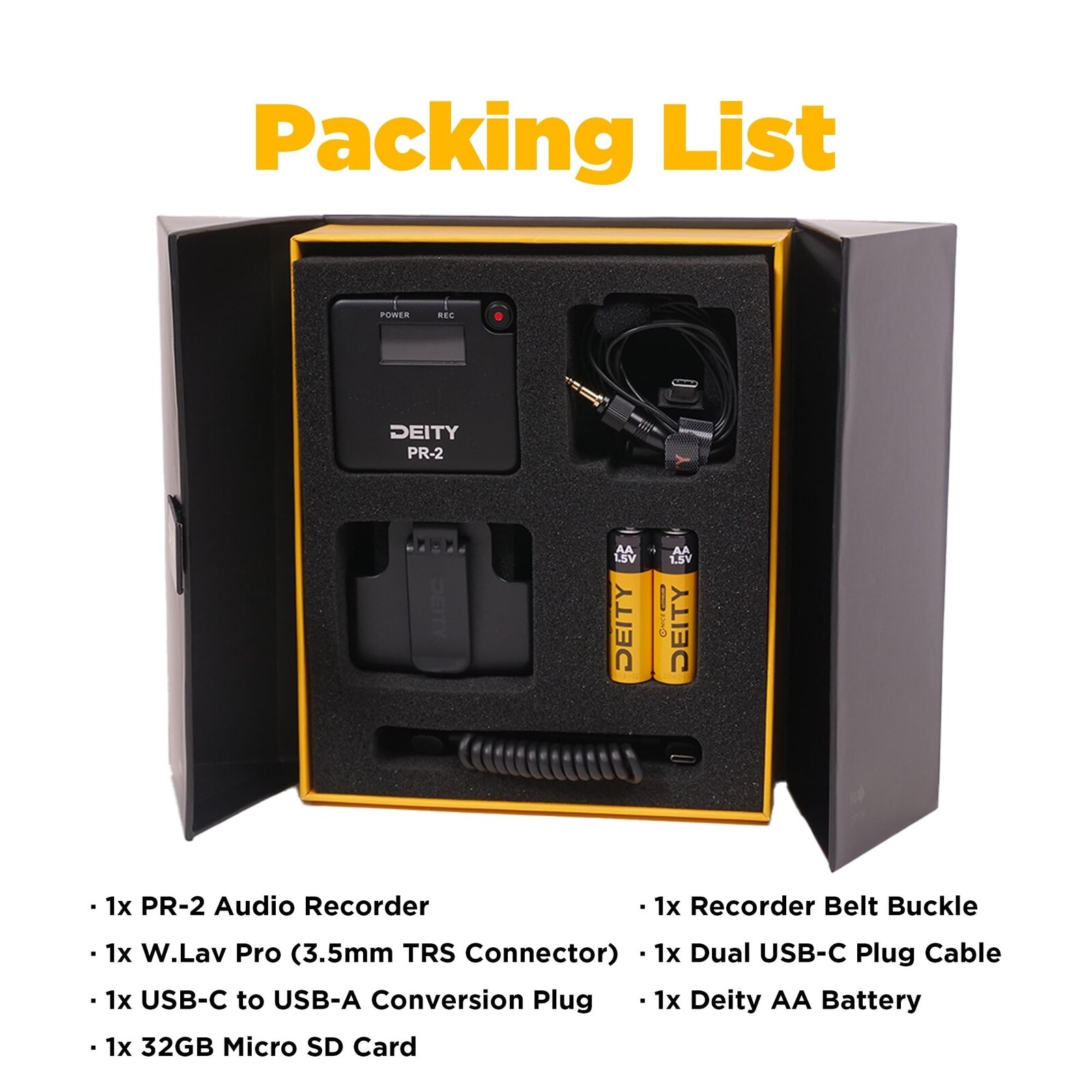 Deity PR-2 PR2 Pocket Audio Recorder w 32-Bit Float Recording 3.5mm Lavalier Mic