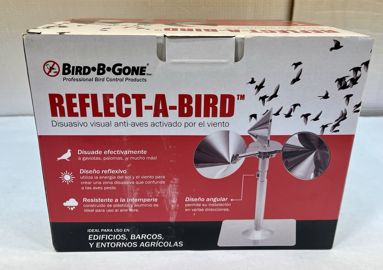 BIRD-B-GONE REFLECT-A-BIRD Wind Powered Spinning Visual Bird Deterrent New