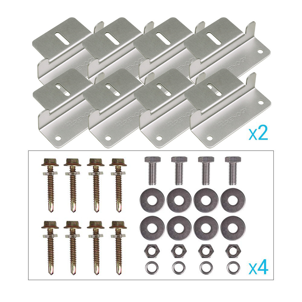 Renogy 4 Sets Solar Panel Mounting Z Brackets Aluminum Corrosion-Free RV Roof