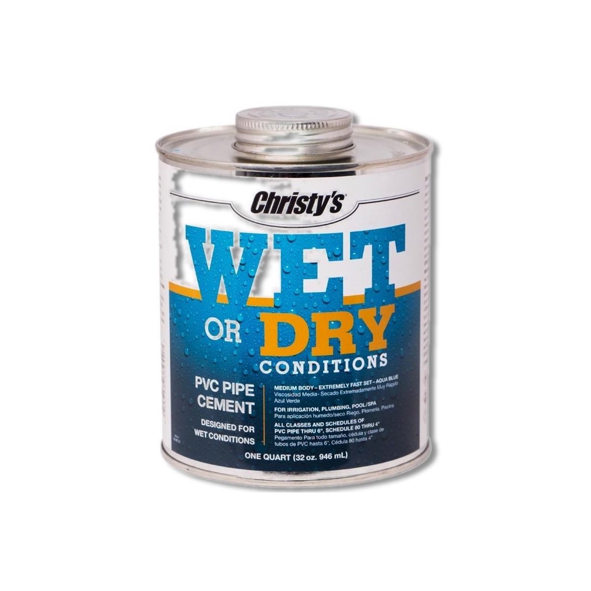 Christy's Wet or Dry Blue PVC Cement 4 oz 505231