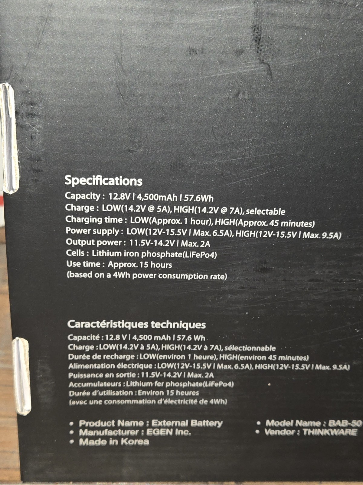 Thinkware iVolt Mini External Dash Cam Battery (BAB-50) Hardwiring Kit Required!