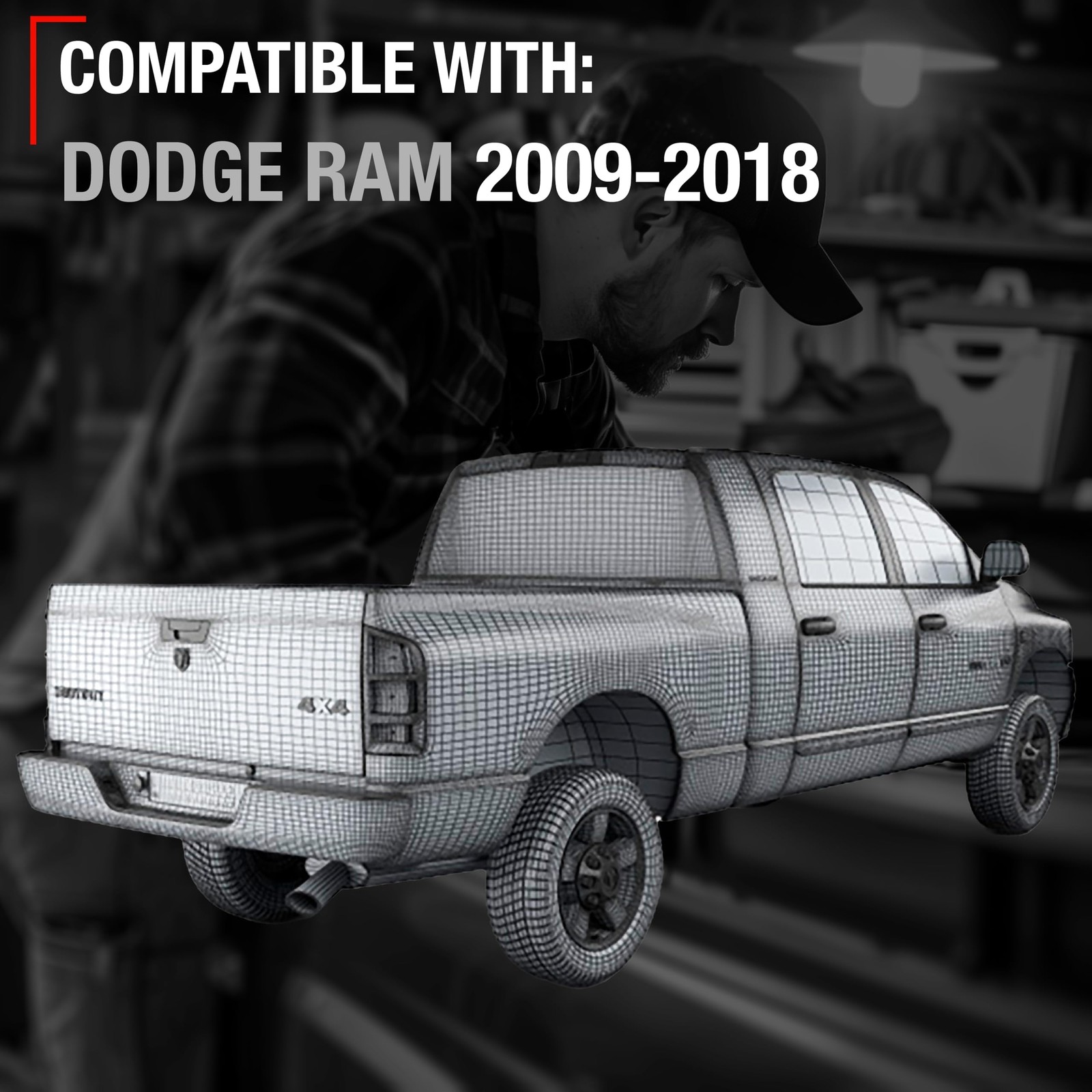Tailgate Handle Assembly for Dodge Ram 1500, Ram 2500, Ram 3500.