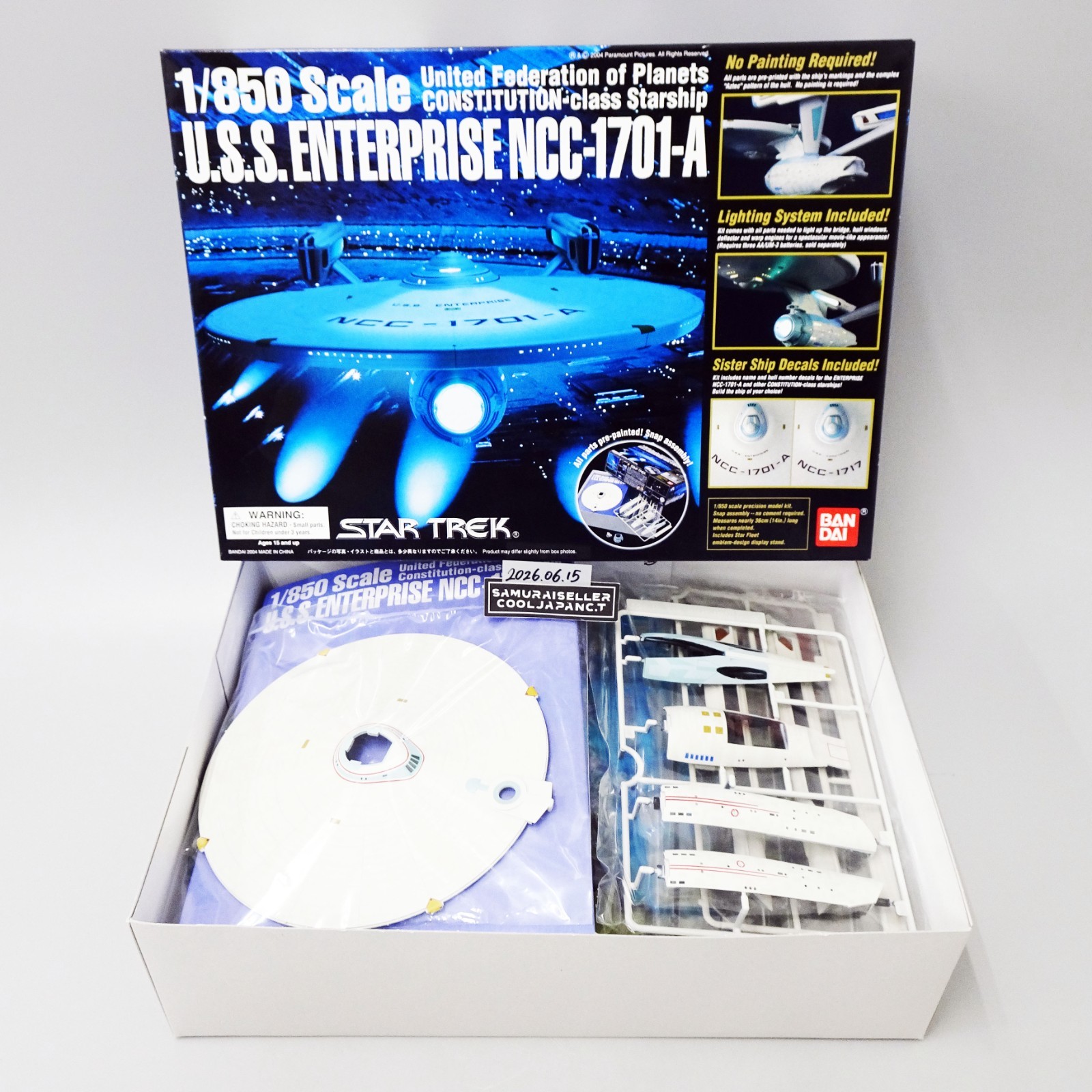 Star Trek 1/850 U.S.S. ENTERPRISE NCC-1701-A Plastic Model Kit BANDAI Japan NEW