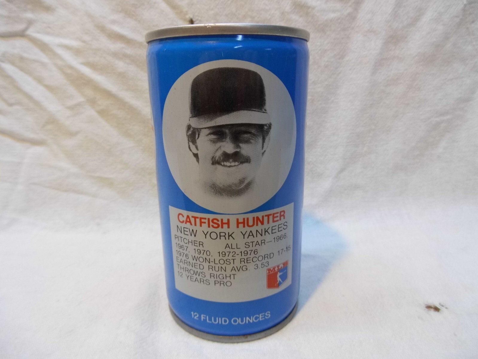 ROYAL CROWN RC COLA BASEBALL "NEW YORK YANKESS CATFISH HUNTER" C/S SODA CAN~#14