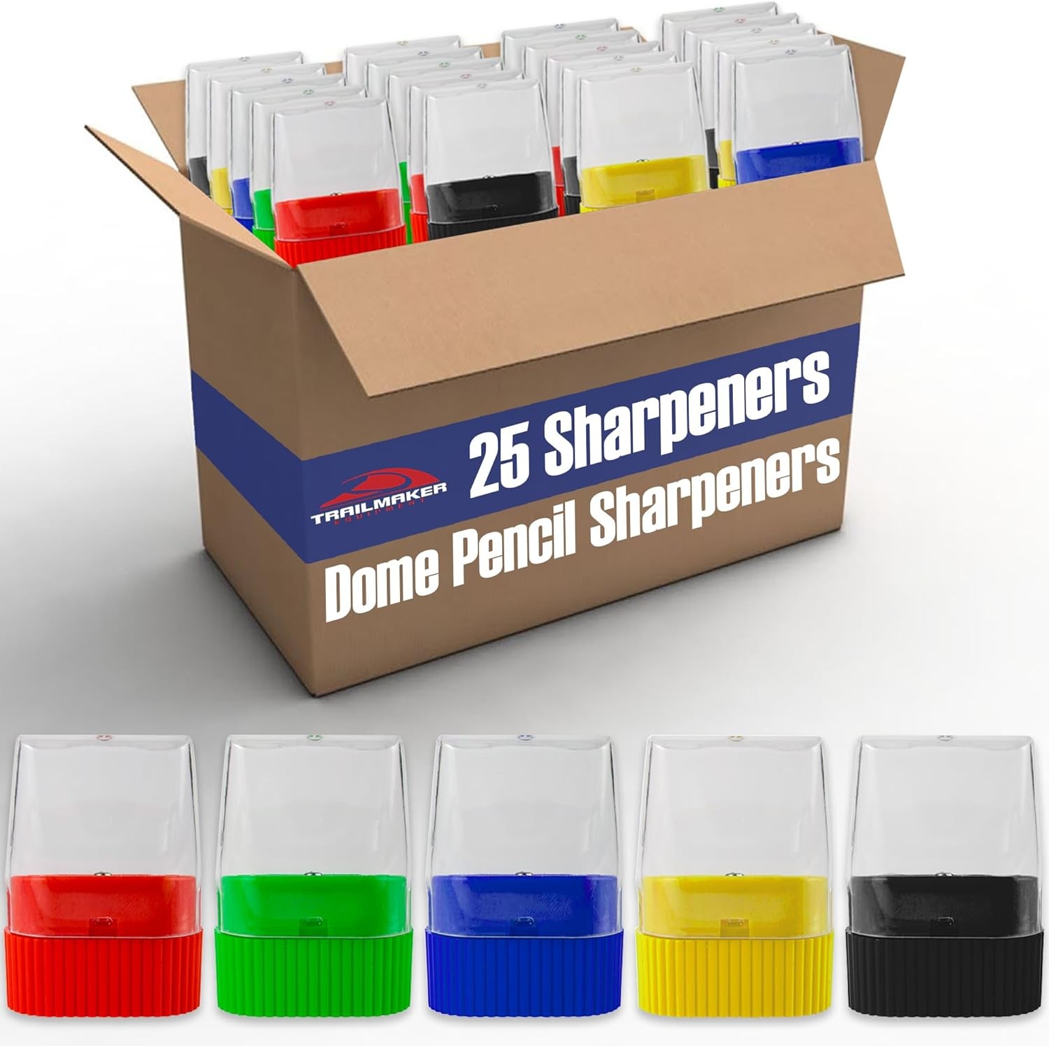 25 Pack Handheld Manual Pencil Sharpeners in Bulk Plastic 25