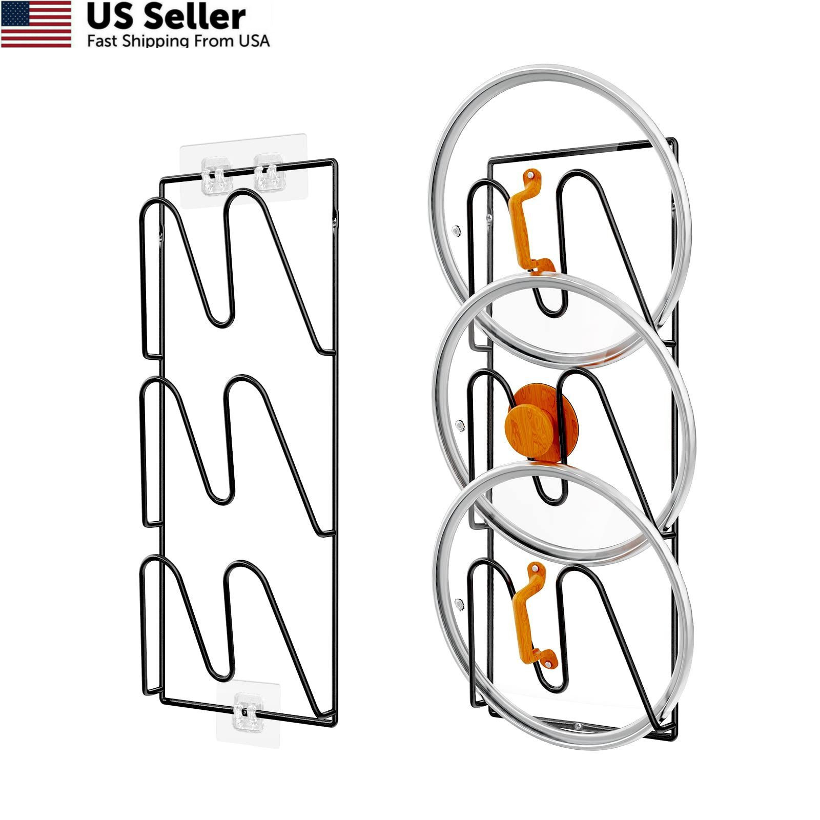 Durmmur 2 Pack Pot Lid Organizer Rack, 6-Tier 6.3 x 2.4 x 13.6 inches, Black