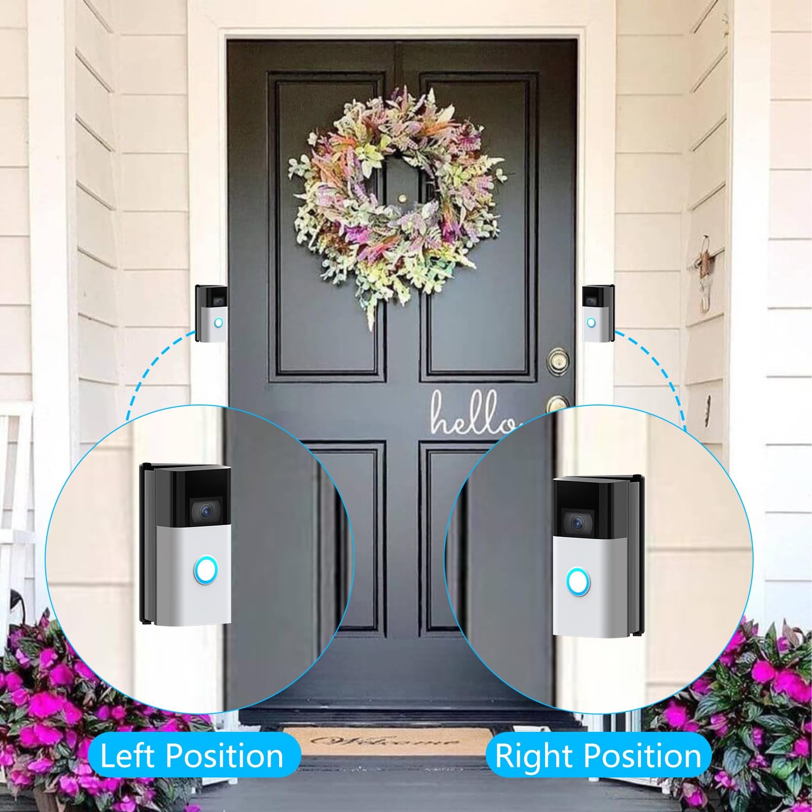 Adjustable 30 to 55 Degree Doorbell Angle Mount Compatible with Most Video Do...