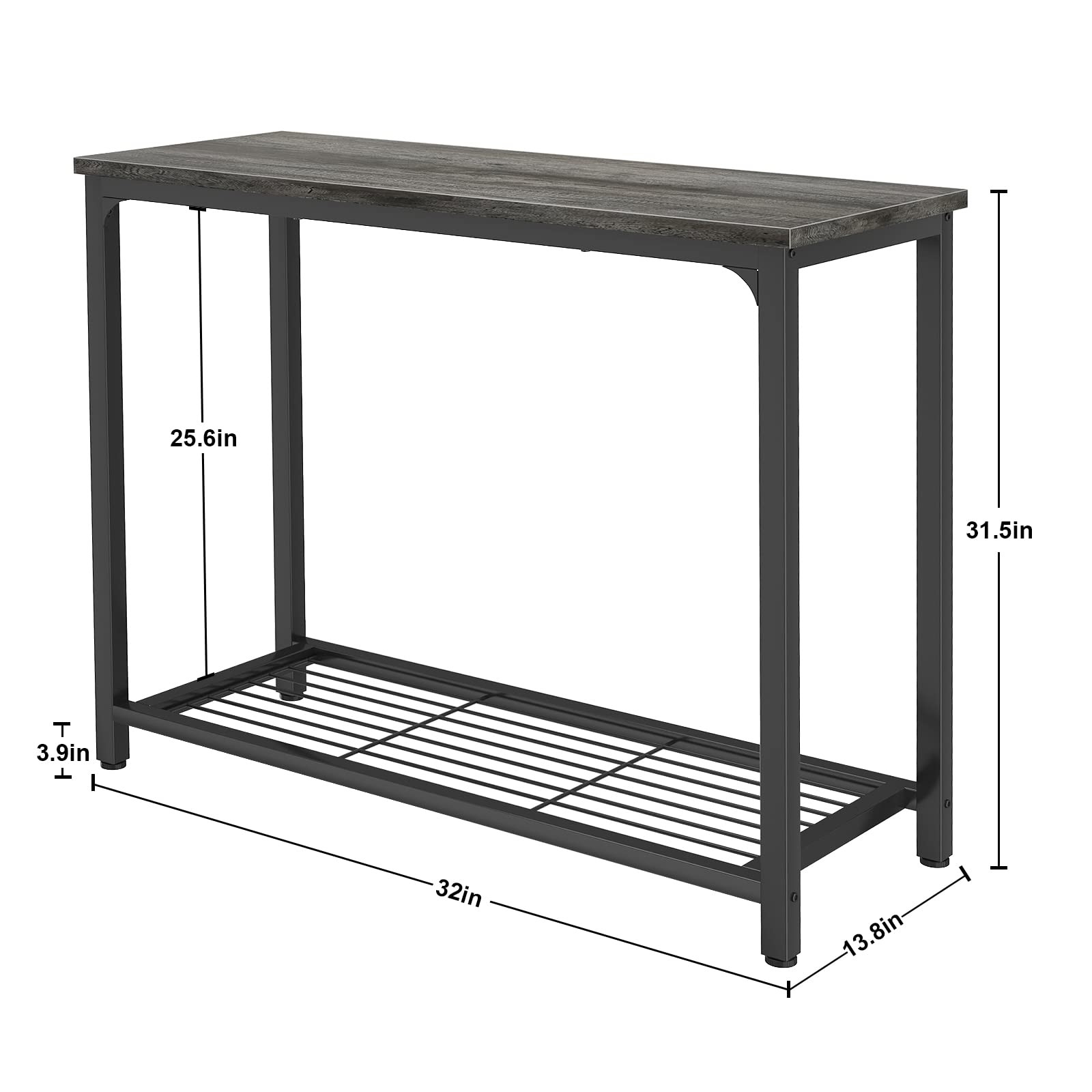 Console Table Sofa Table with Mesh Shelves, 2 Tier Entryway Table Foyer Table...
