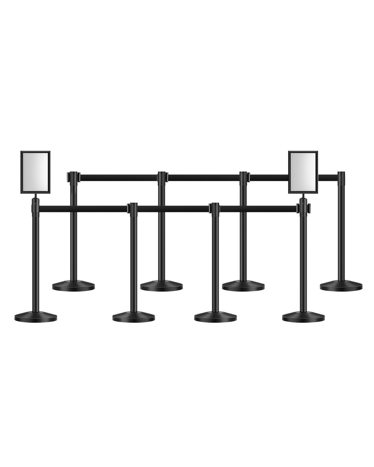 Uimoso 8Pcs Stanchion Post Crowd Contro Queue Barrier 2 Sign Holders Hollow Base
