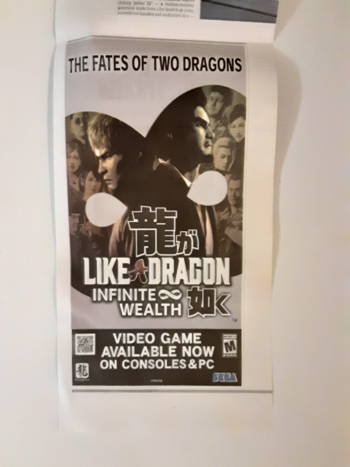 Like A Dragon Infinite Wealth - Newspaper Promotion For The Video Game