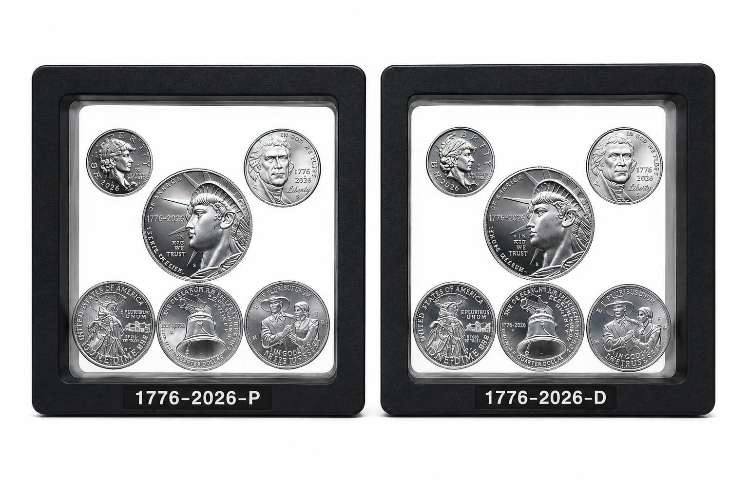 1776-2026-P & D Semi-Quincentennial Set - 12 Uncirculated Coins in 2 Cases