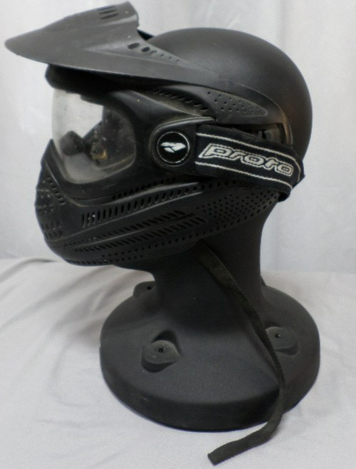 PROTO ANTI-FOG PAINTBALL MEN'S MASK BLACK ADJUSTABLE STRAP CLEAR GOGGLES