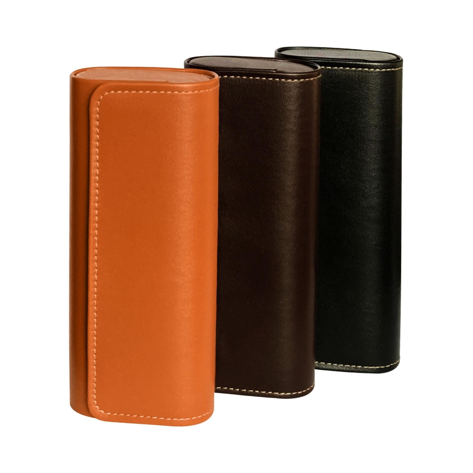 3 Pcs Glasses Case Hard Shell, Square Leather Hard Eyeglass Case, Unisex Simp...