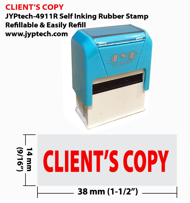 CLIENT'S COPY - JYP 4911R Self Inking Rubber Stamp (Red Ink)
