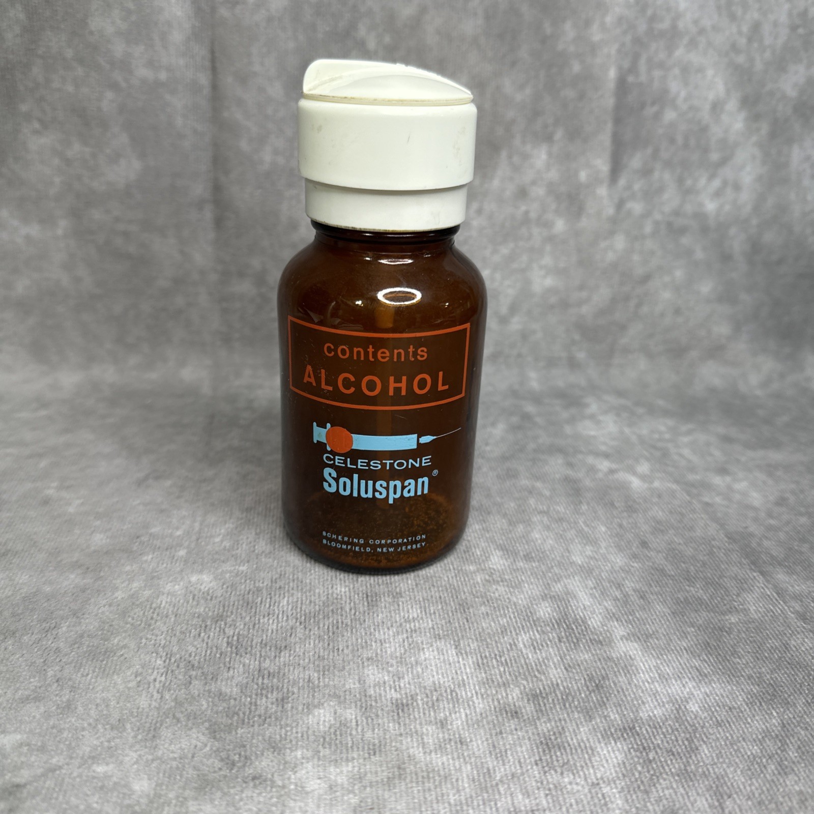 MENDA Lasting-Touch Round Amber Glass Dispenser Bottle 8 oz Vintage Apothecary