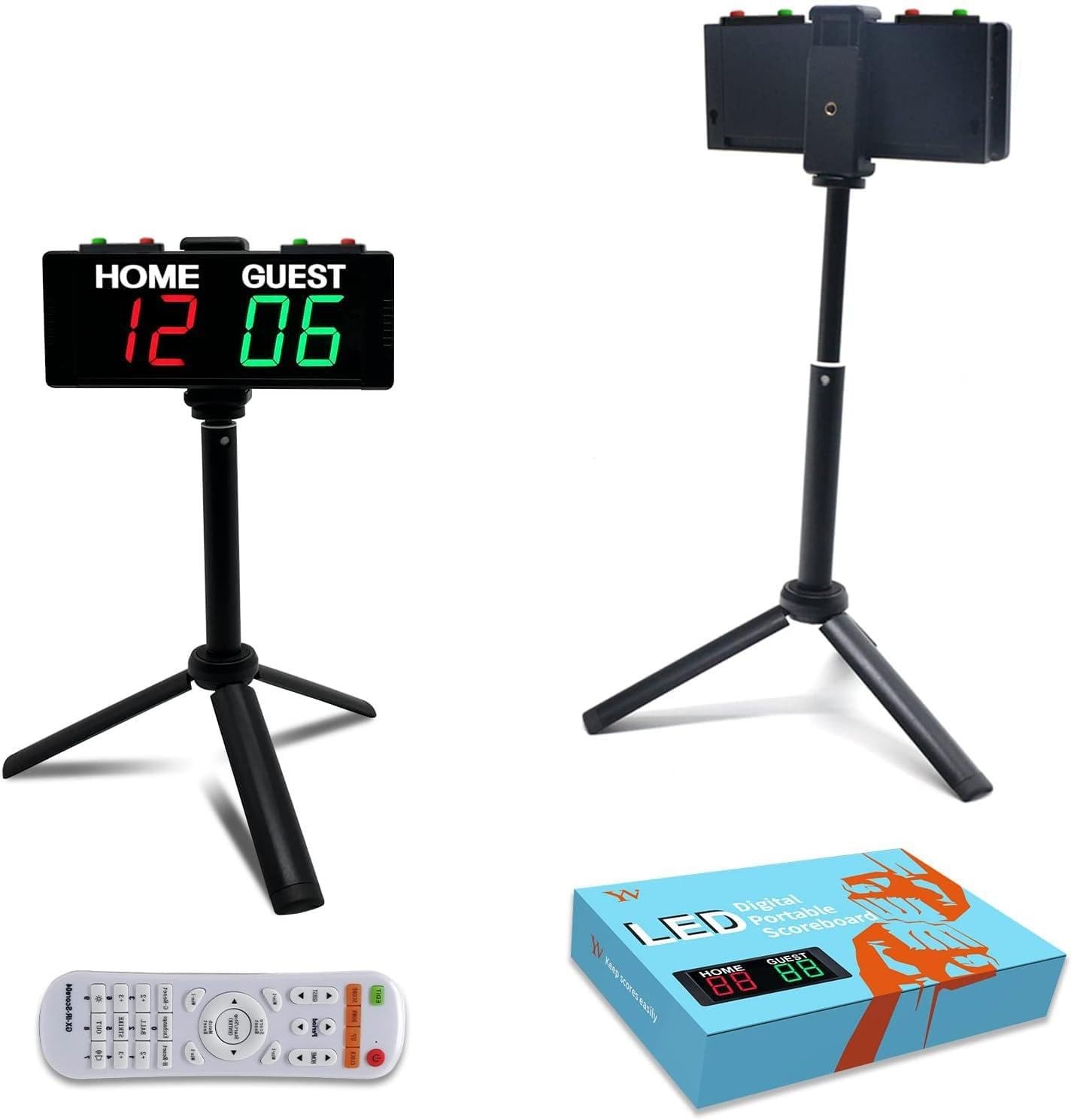 Battery Powered Scoreboard Clock Timer with Buttons, Portable Digital Scorebo...