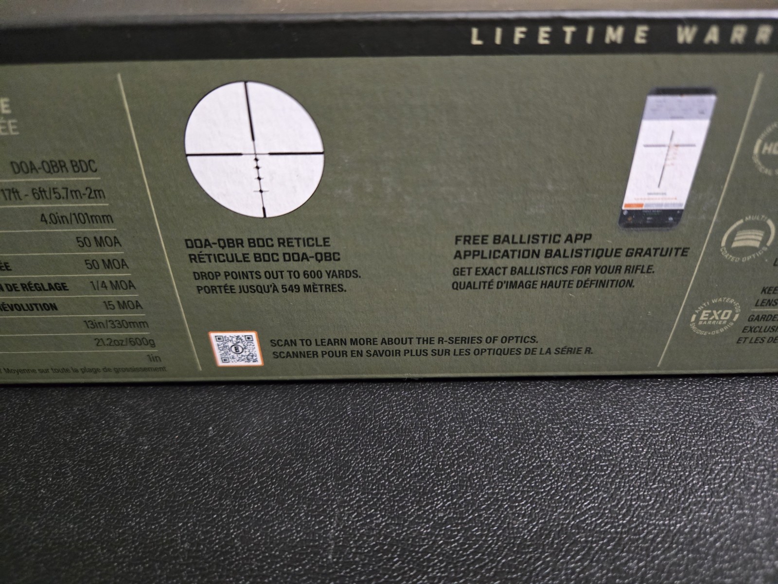 Bushnell R3 6-18x50mm SFP Riflescope w/ DOA Quick Ballistic Reticle #R3-61850S11