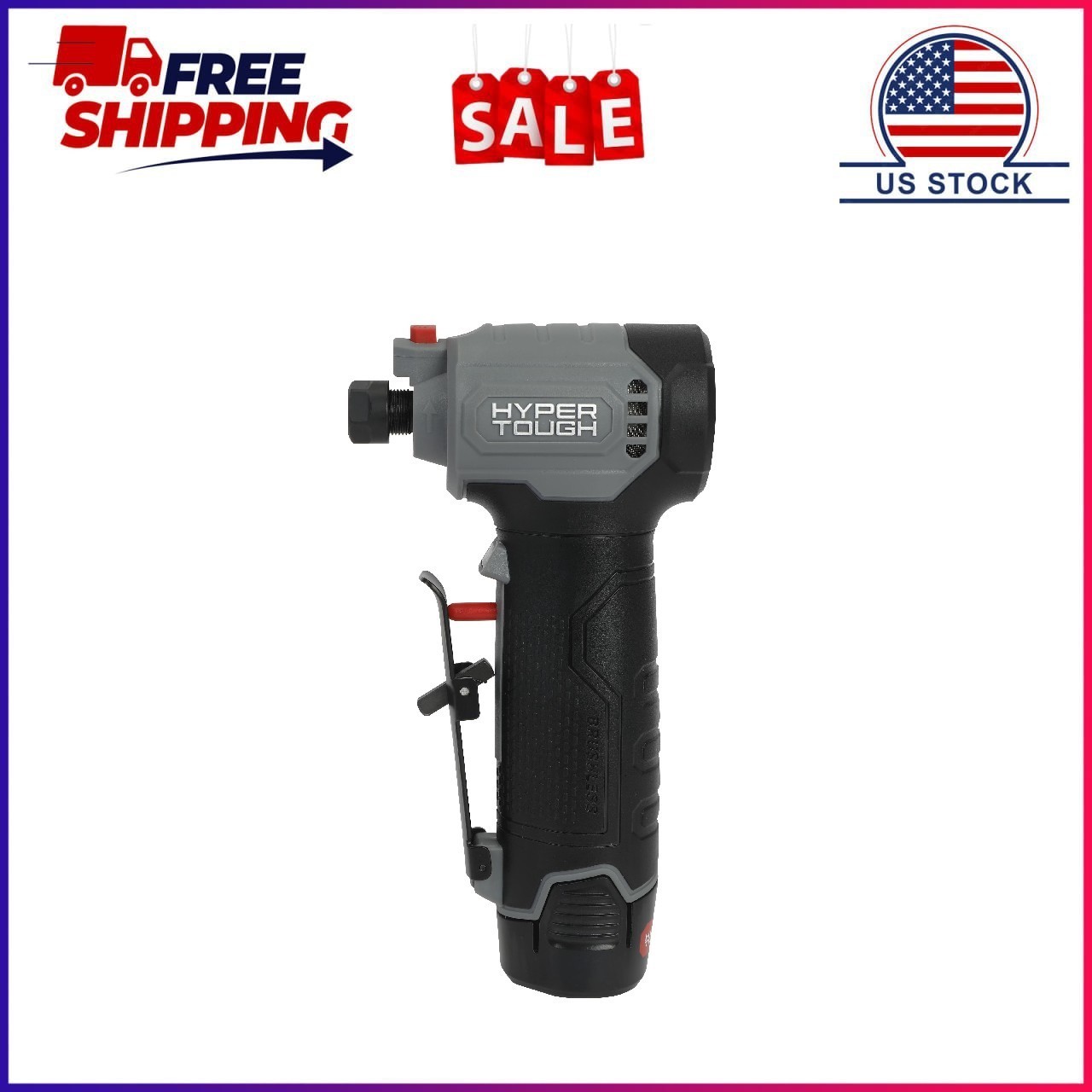Hyper Tough 12V Brushless Cordless Die Grinder, Battery & Charging Cable