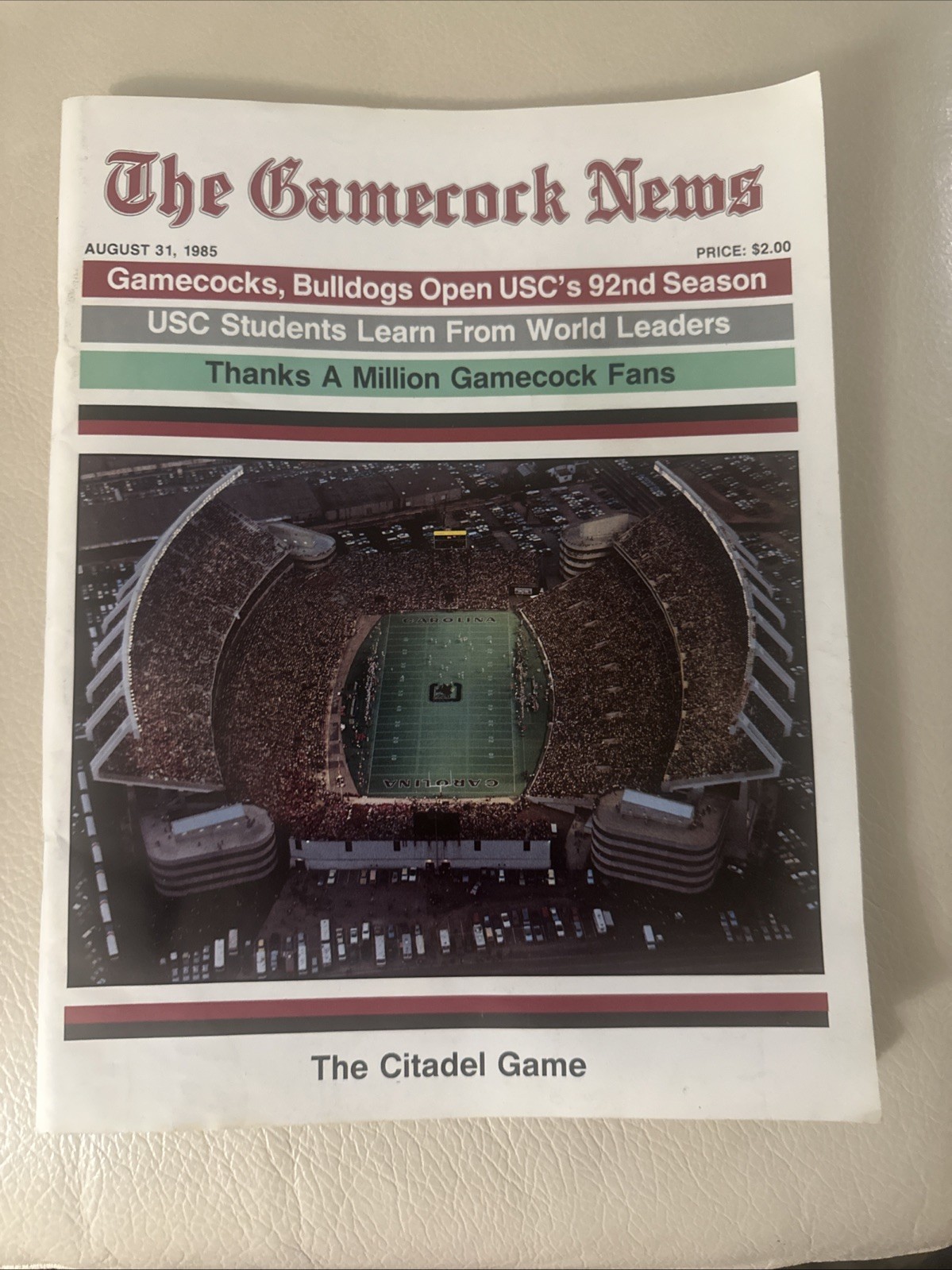 1985 August 31 South Carolina Gamecock News Football Program Citadel Game