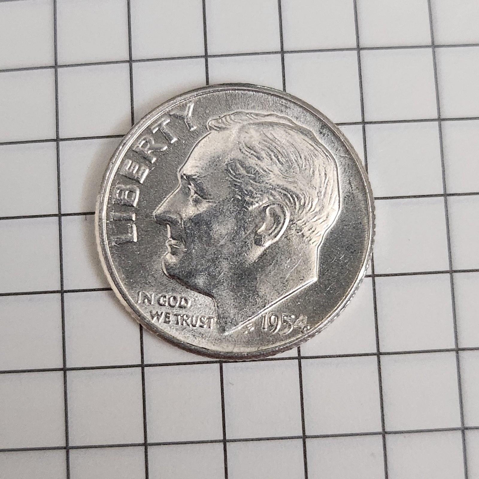 * 1954-P Roosevelt Dime AU  90% Silver As Shown