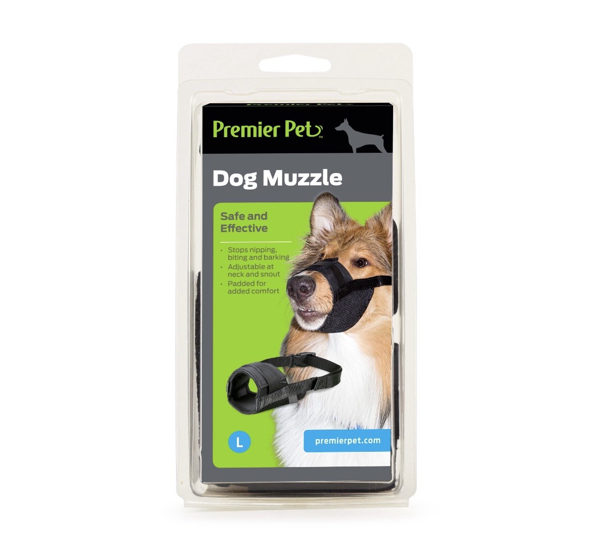 Premier Pet Dog Muzzle for Large Dogs - Padded Nylon for Safe Comfortable Fit