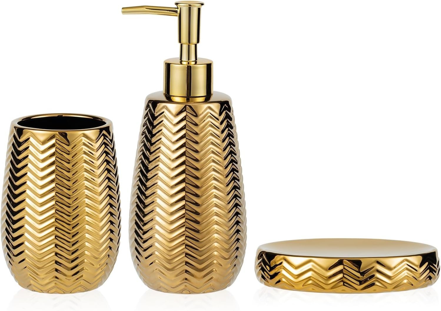 Gold Bathroom Accessories 3pcs Stylish Bathroom Accessories Set Gold Soap Dispen