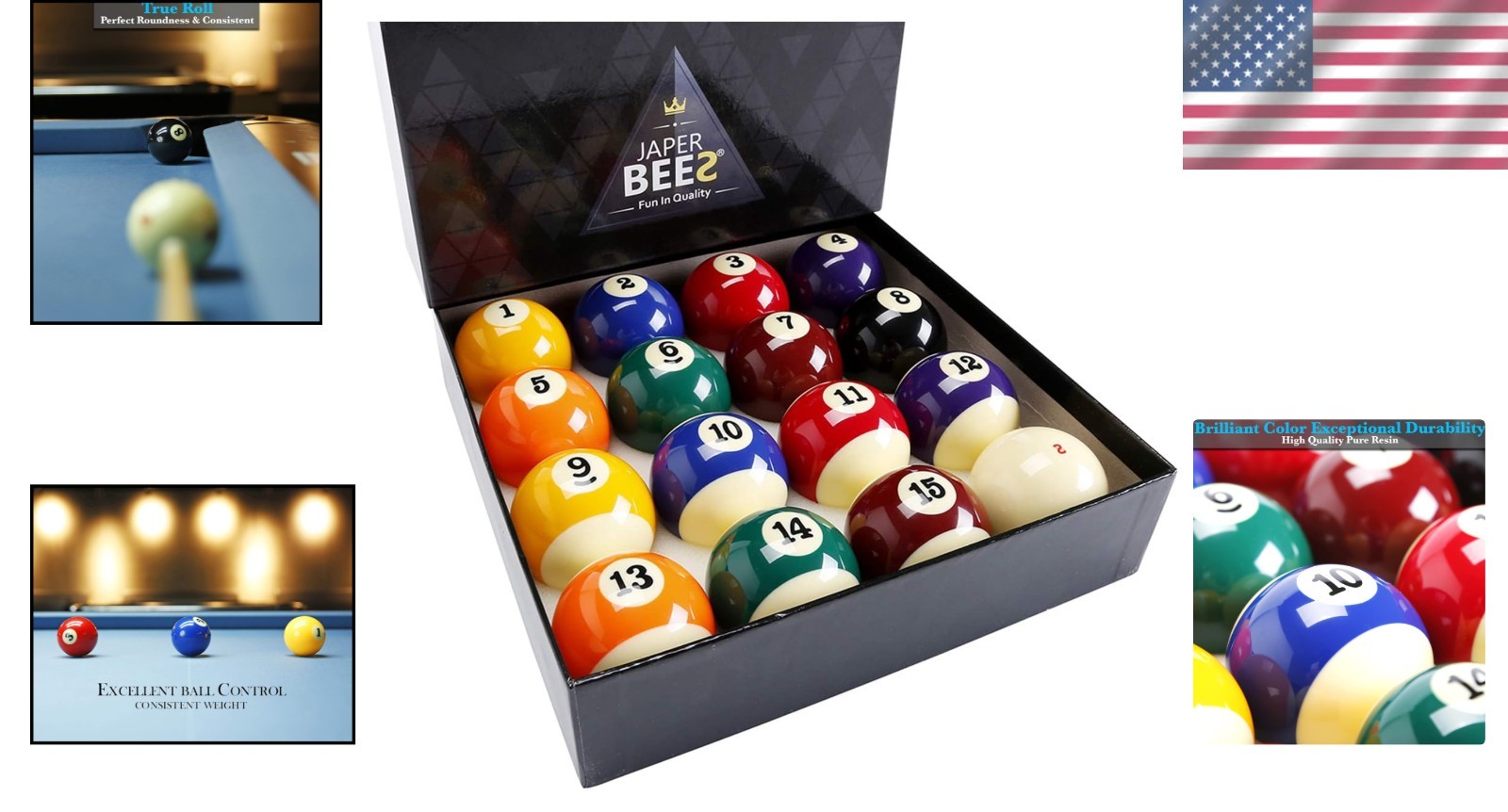 Professional Grade Billiard Balls 2-1/4" Regulation Size