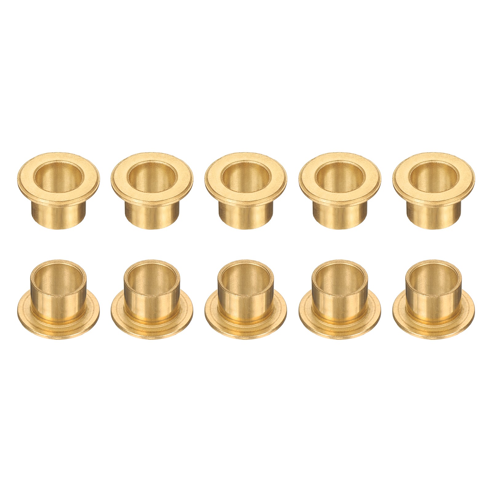 10Pcs Flange Sleeve Bearing, 10x12x10mm Self-Lubricating Sintered Bronze Bushing