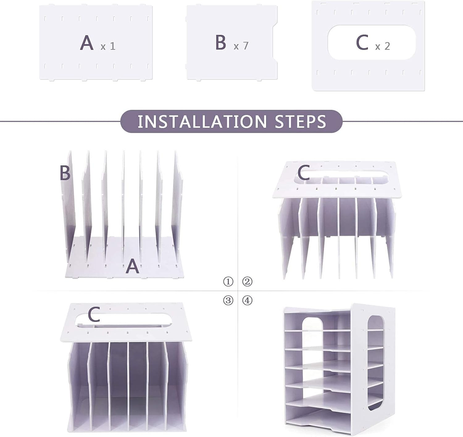 File Organizer for Desk - Desk Organizer for Document, Multifunctional 7 Tier Ve
