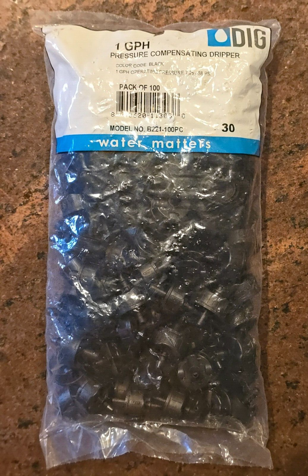 DIG B221-100PC 1 GPH Pressure Compensating Dripper (100-Pack)